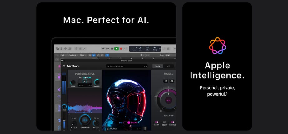 Mac Perfect for AI. Apple Intelligence. Personal, private, powerful.