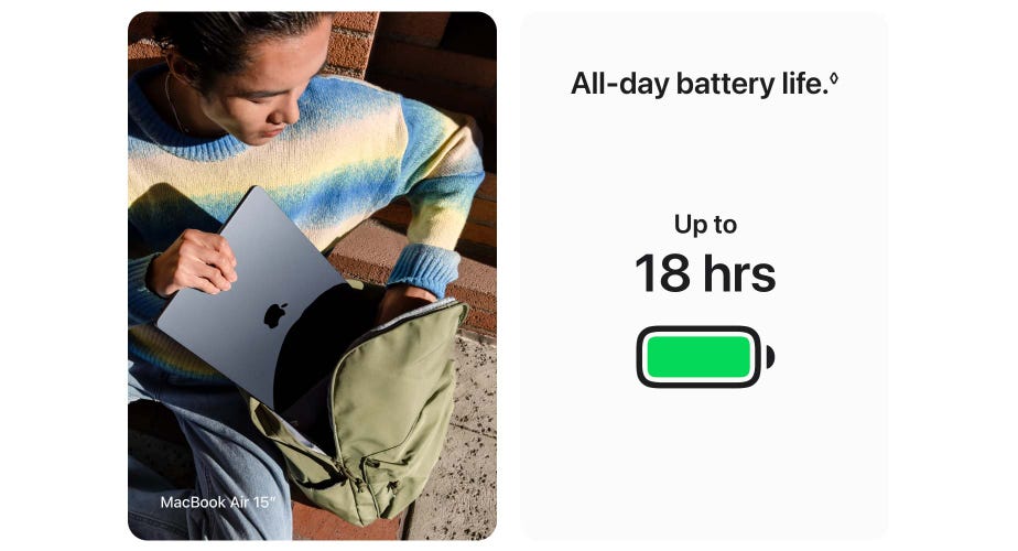 All-day battery life. Refer to legal disclaimers. Up to 18 hrs.