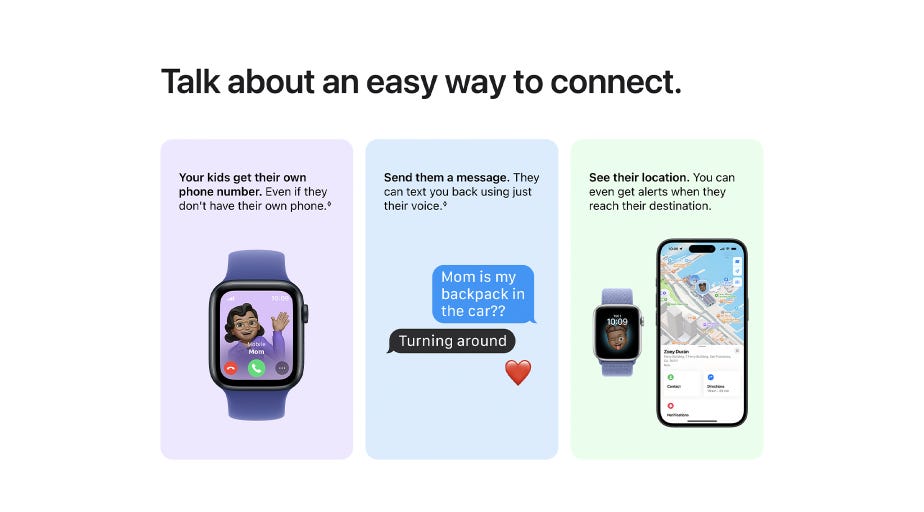 Talk about an easy way to connect. Your kids get their own phone number. Even if they don't have their own phone.◊ Send them a message. They can text you back using just their voice.◊ See their location. You can even get alerts when they reach their destination.