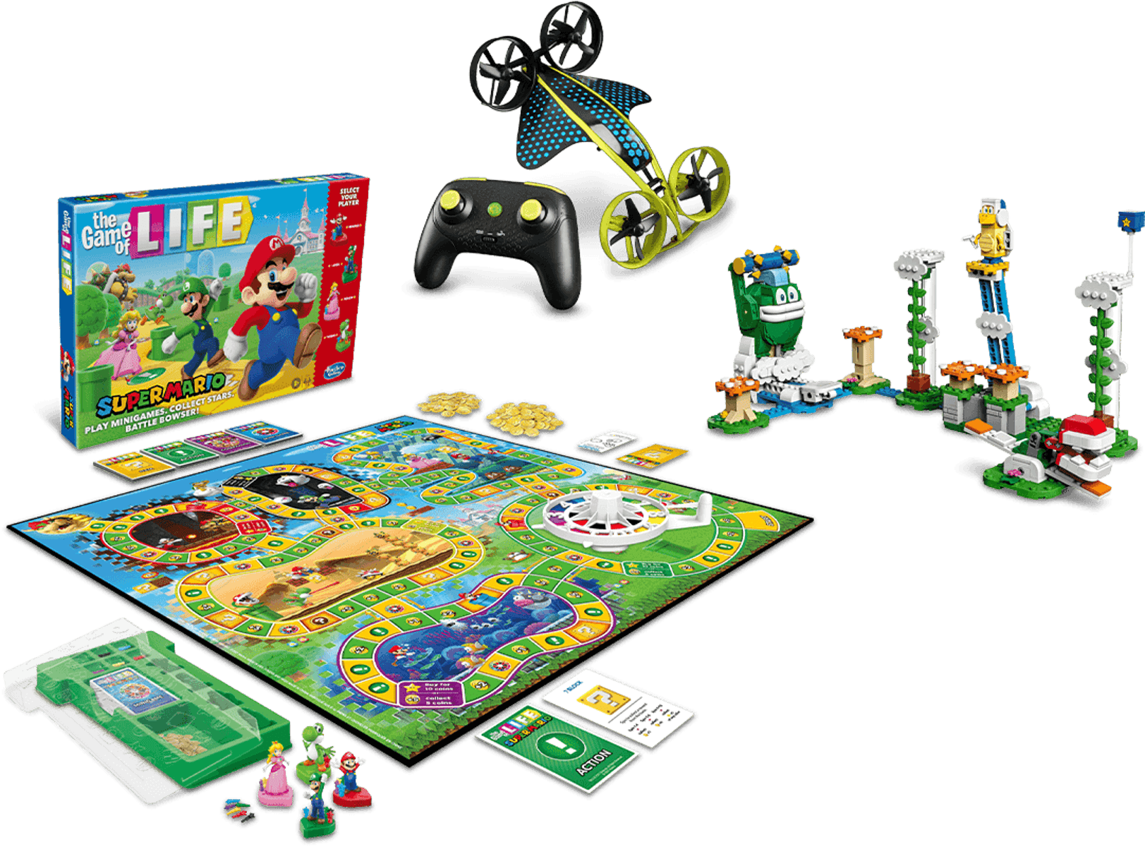  Hasbro Gaming The Game of Life: Super Mario Edition Board Game  for Kids Ages 8 and Up, Play Minigames, Collect Stars, Battle Bowser : Toys  & Games