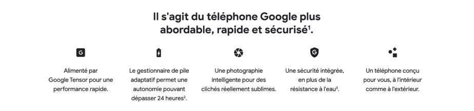 Pixel 6a. Intelligent, puissant, utile. Et qui coûte moins que vous pensiez.