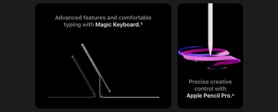 Advanced features and comfortable typing with Magic Keyboard. Precise creative control with Apple Pencil Pro.