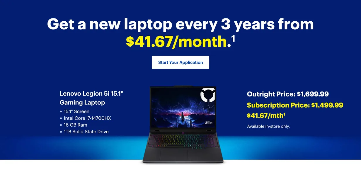 Get a new laptop every 3-years from $41.67/month. Start Your Application