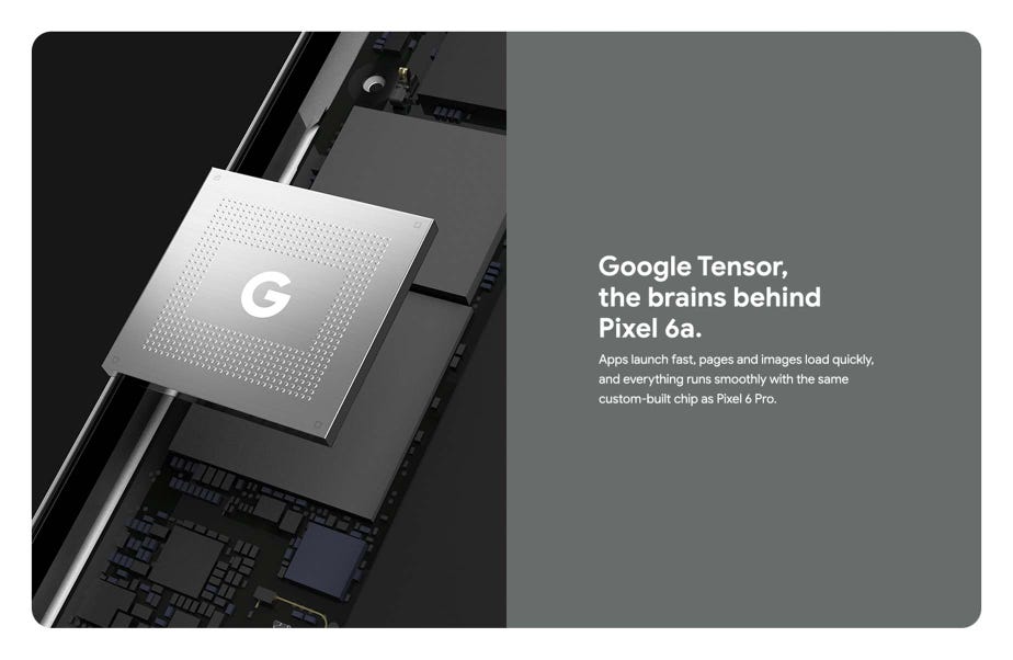 Google Tensor, the brains behind Pixel 6a.