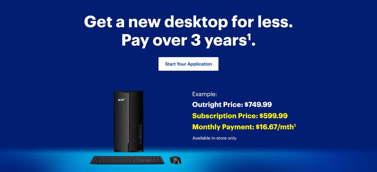 Get a new desktop for less. Pay over 3 years¹.