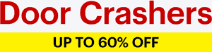Door crashers. Up to 60% off.