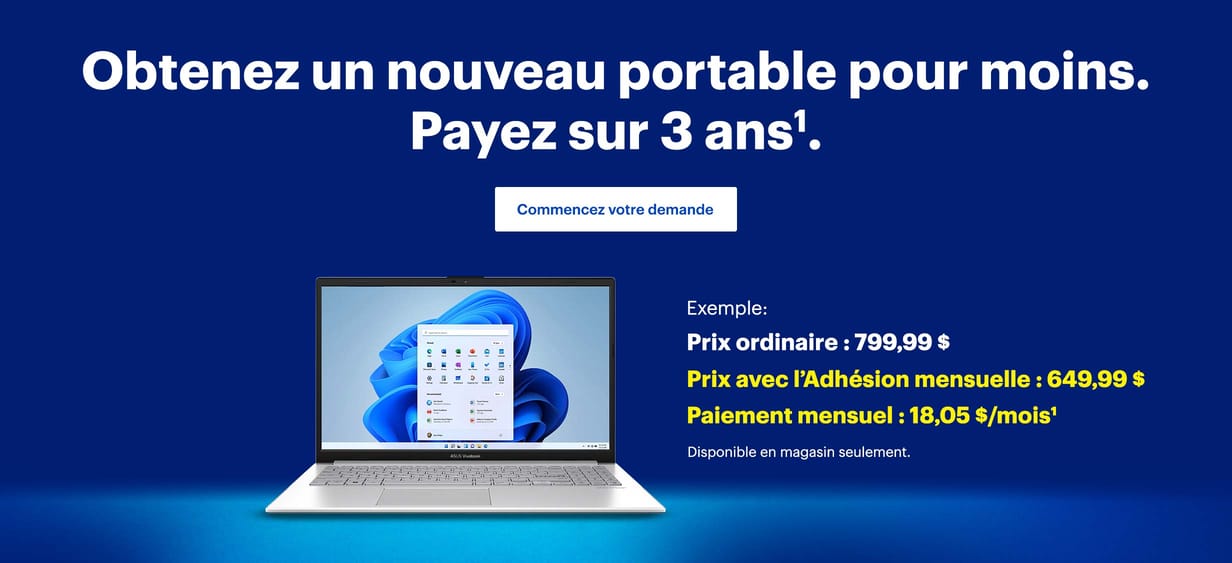Obtenez un nouveau portable pour moins. Payez sur 3 ans¹.