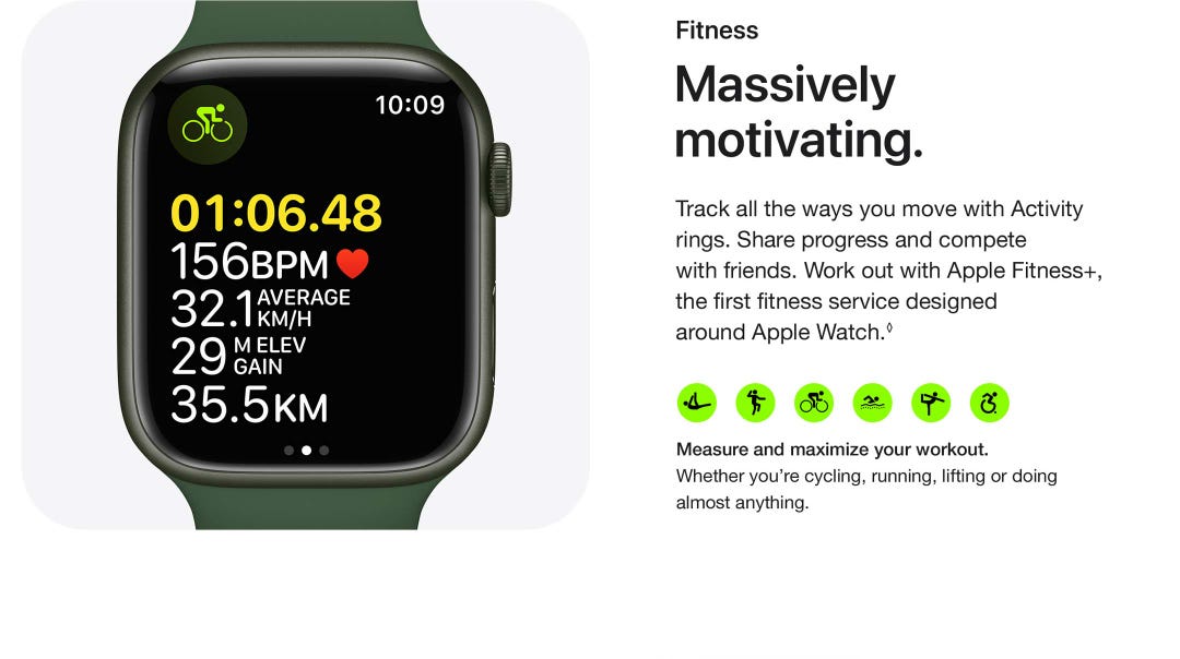 Track all the ways you move with Activity rings. Share progress and compete with friends.