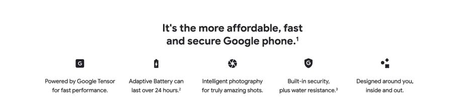 Pixel 6a. Smart, powerful, helpful. And less than you think.