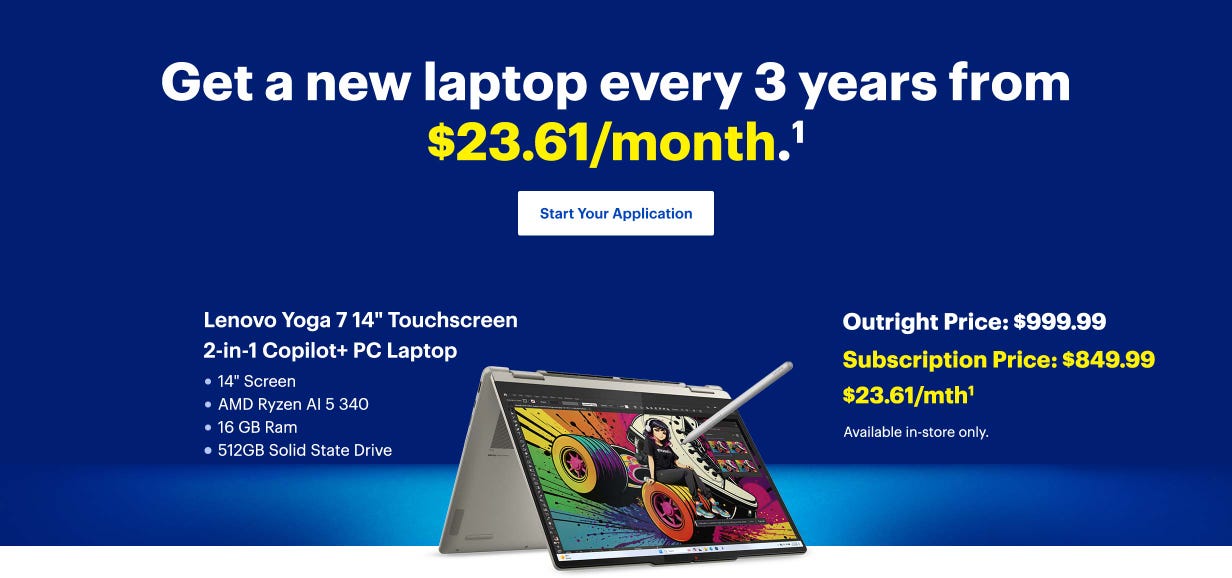 Get a new laptop every 3-years from $23.61/month. Start Your Application