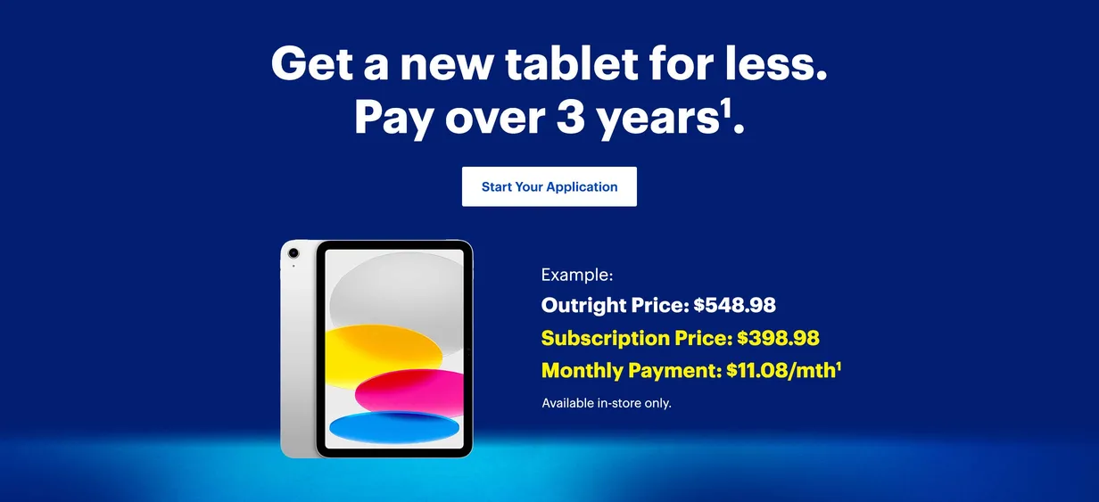 Get a new tablet for less. Pay over 3 years¹.