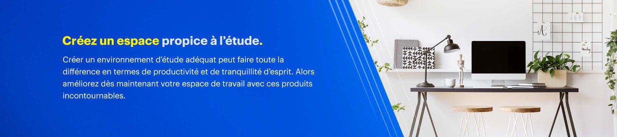 Créez un espace propice à l’étude. Créer un environnement d’étude adéquat peut faire toute la différence en termes de productivité et de tranquillité d’esprit. Alors améliorez dès maintenant votre espace de travail avec ces produits incontournables.