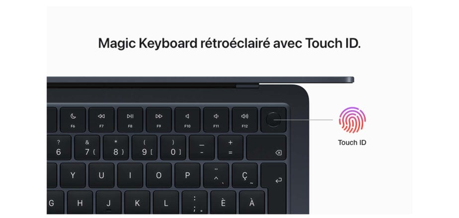 Magic Keyboard rétroéclairé avec Touch ID.