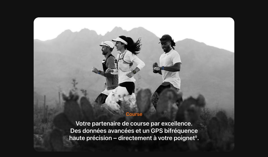 Course. Votre partenaire de course par excellence. Des données avancées et un GPS bifréquence haute précision – directement à votre poignet.