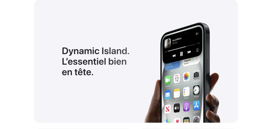 Dynamic Island. L’essentiel bien en tête.