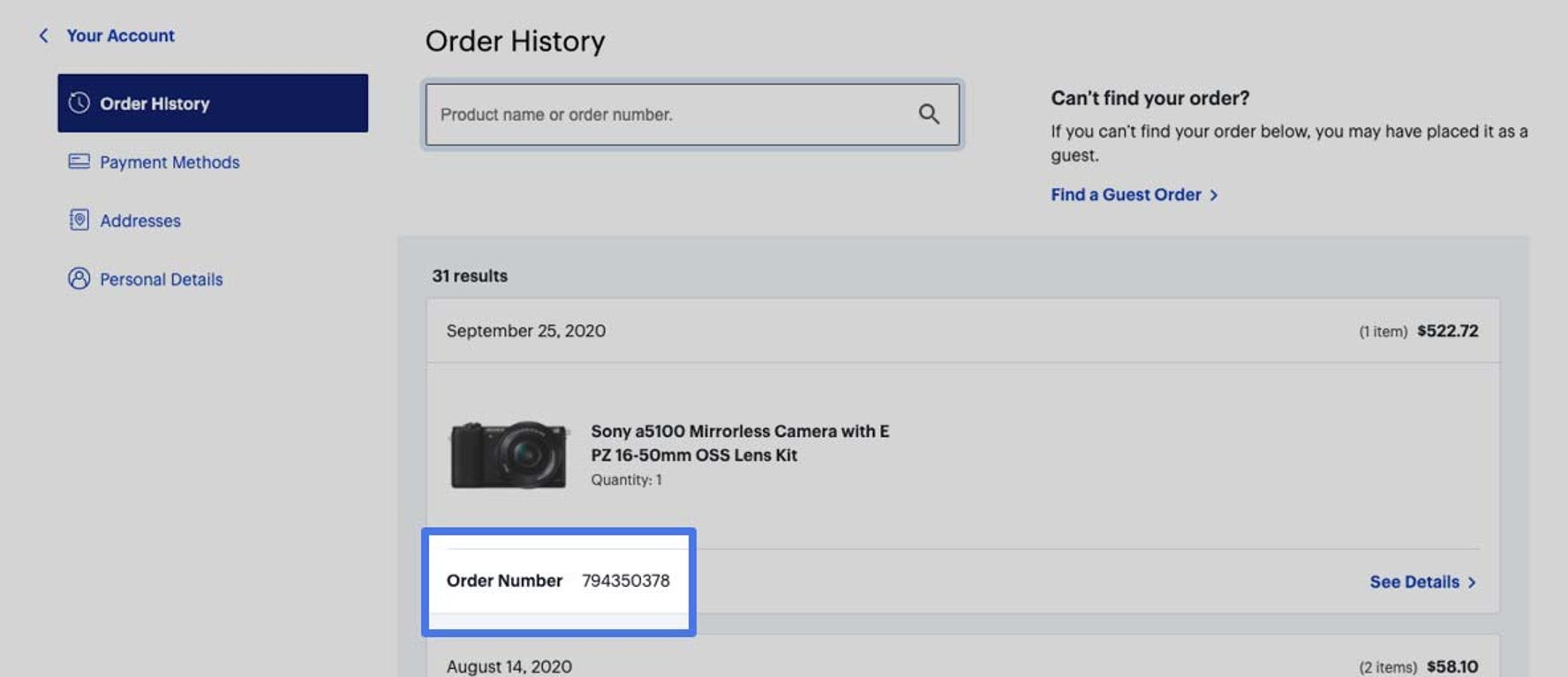 Finding Your Order Number Best Buy Canada
