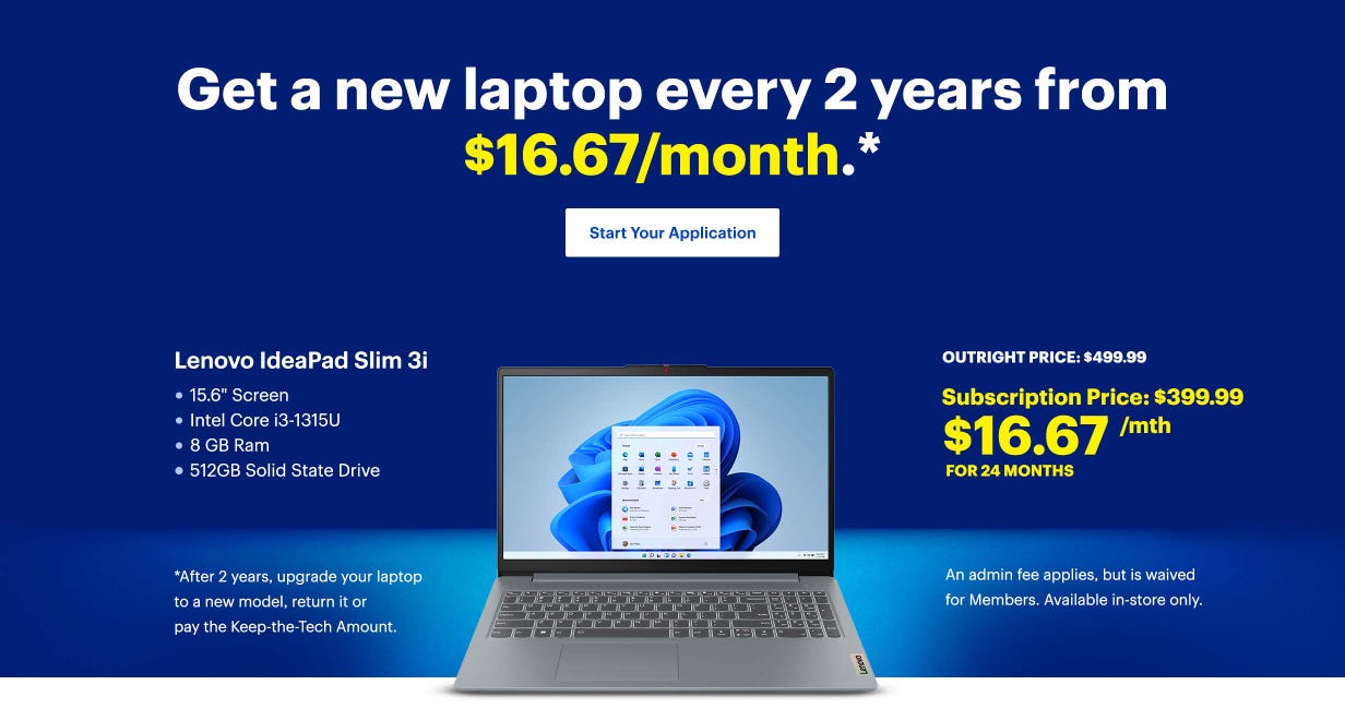 Get a new laptop every 2-years from $21.67/month. Start Your Application