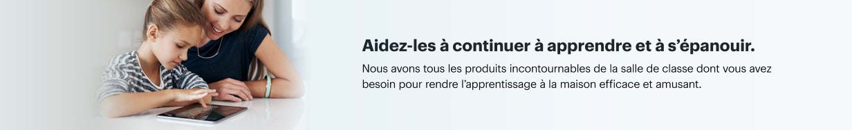 Aidez-les à continuer à apprendre et à s’épanouir. Nous avons tous les produits incontournables de la salle de classe dont vous avez besoin pour rendre l’apprentissage à la maison efficace et amusant.