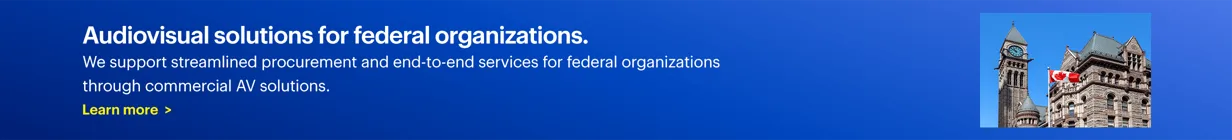 Audiovisual solutions for federal organizations. We support streamlined procurement and end-to-end services for federal organizations through commercial AV solutions. Learn more